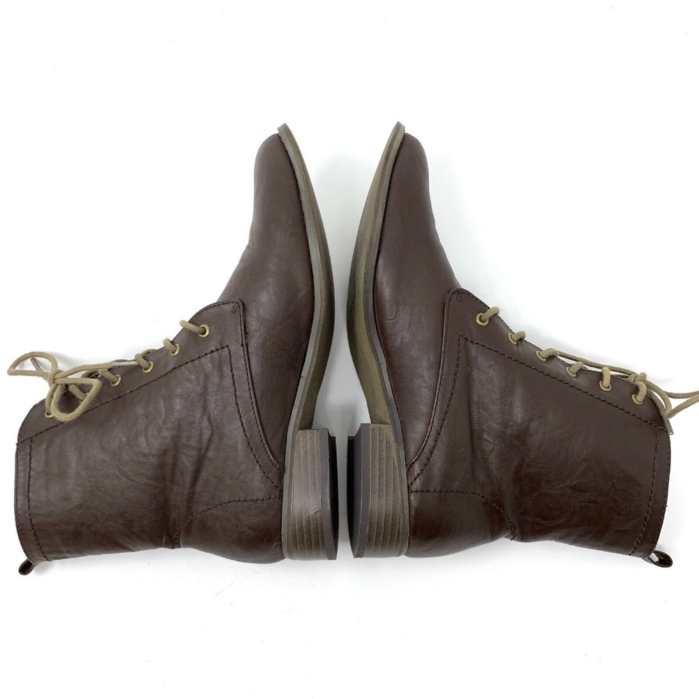 Forever 21 Brown Gold Studded Leather Combat Boots - Picture 5 of 7